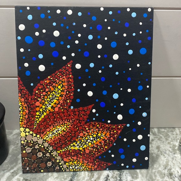 Hand Crafted Other - Flower Dot Art Canvas